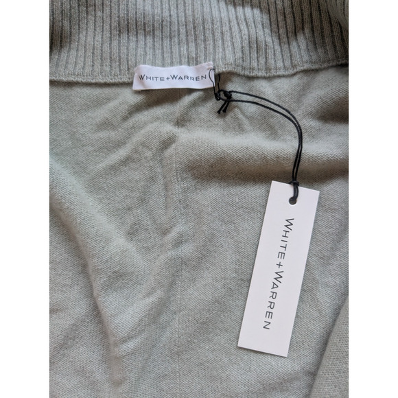New White + Warren 100% Cashmere Zip Jacket Wide leg Pants Set Sz M Mint 9A602 - Picture 7 of 13